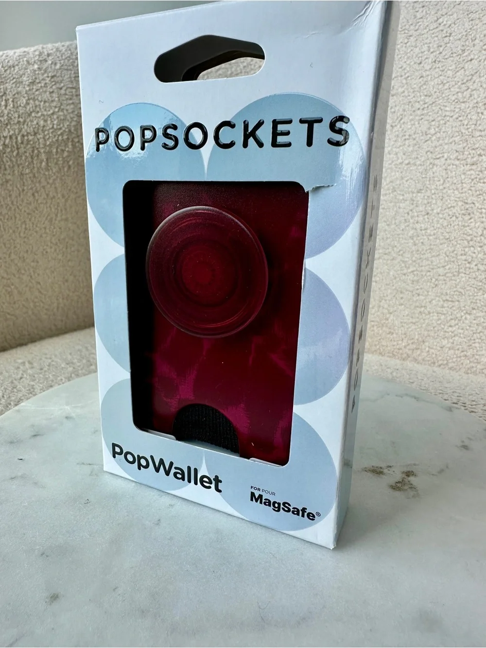 PopSockets PopWallet MagSafe Phone Grip - Burgundy Velvet Berry - NEW